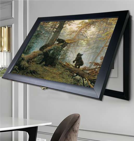 Мультифункциональная Картина - Медведи в лесу, 40x60cm, Черная Рама