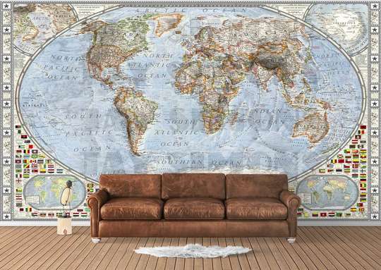 Wall Mural - Map of flags