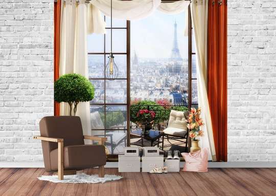 Fototapet - O fereastră cu Priveliște la Paris