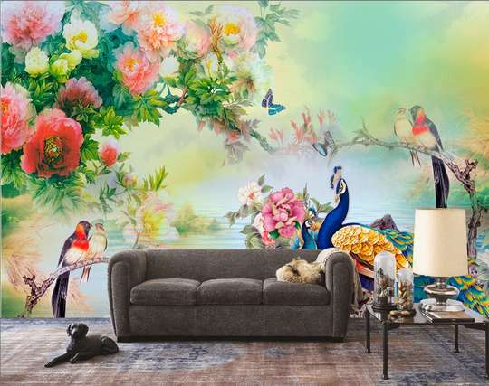 Wall Mural - Magic garden with birds