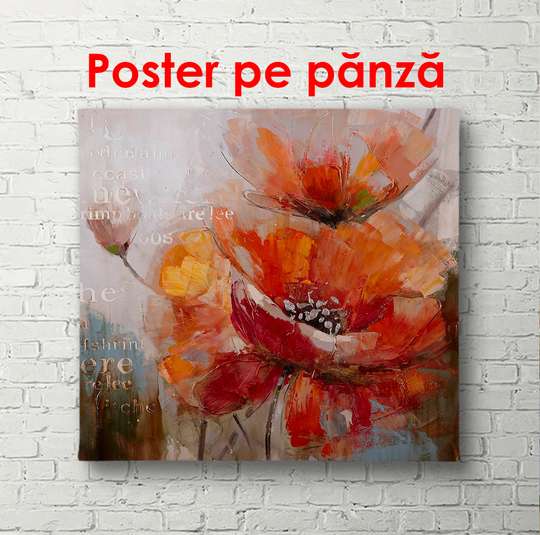 Poster - Pink rose in water reflection, 100 x 100 см, Framed poster, Flowers