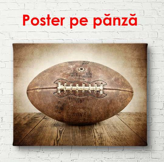 Постер - Мяч с белым шнурком, 90 x 60 см, Постер в раме