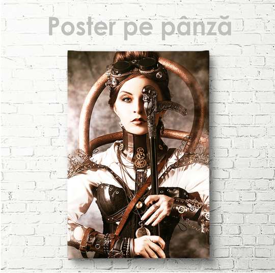 Постер - Девушка в доспехах, 30 x 45 см, Холст на подрамнике