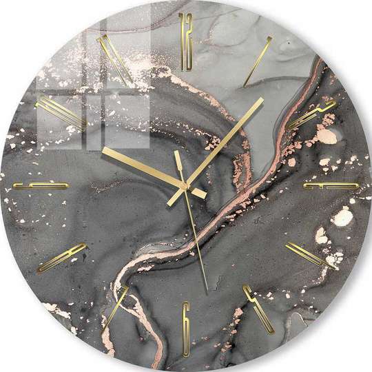 Glass clock - Grayscale, 30cm
