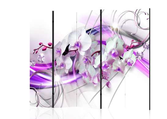Paravan - Orhidee pe un fundal abstract, 7