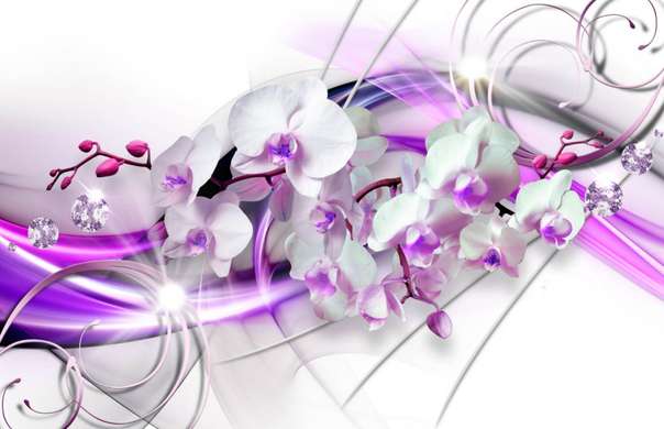 Ширма - Орхидея на абстрактном фоне, 7