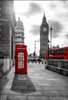Фотообои - Красная телефонная будка на фоне Биг Бэна