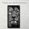 Постер, Грациозный Лев, 45 x 90 см, Постер на Стекле в раме, Животные