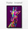 Постер, Разноцветный жираф, 30 x 45 см, Холст на подрамнике