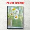 Poster - Daisies in a vase on the table, 60 x 90 см, Framed poster on glass, Still Life
