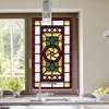 Window Privacy Film, Decorative stained glass window with elegant flower, 60 x 90cm, Matte, Window Film