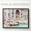 Постер - Знаменитый Итальянский фантан, 90 x 45 см, Постер на Стекле в раме, Города и Карты