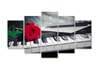 Modular painting, Red rose on piano keys, 108 х 60