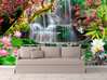 Фотообои - Цветущий цветочный парк с водопадом