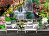 Фотообои - Цветущий цветочный парк с водопадом