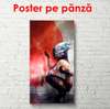 Poster - Portrait of a girl with a helmet on her head, 50 x 150 см, Framed poster, Different