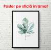 Poster - Delicate leaf on a white background, 60 x 90 см, Framed poster, Botanical