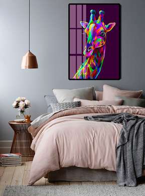 Poster, Multicolored giraffe, 30 x 45 см, Canvas on frame