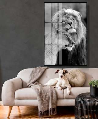 Постер, Львы и любовь, 30 x 45 см, Холст на подрамнике