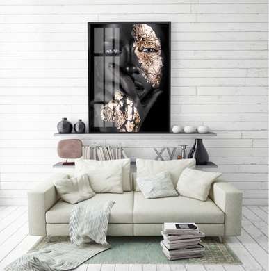 Poster - Privire pătrunzătoare, 60 x 90 см, Poster inramat pe sticla