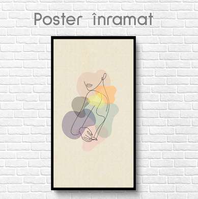 Poster - Silhouette, 45 x 90 см, Framed poster on glass, Nude