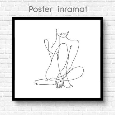 Poster - Silueta unei fete, 40 x 40 см, Panza pe cadru