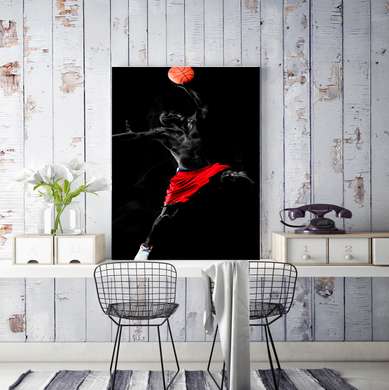 Poster - Beautiful moment in the game, 40 x 120 см, Canvas on frame