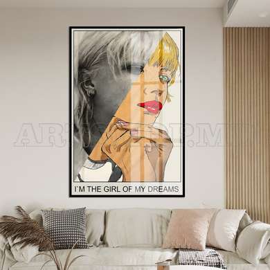 Poster - The girl of my dreams, 60 x 90 см, Framed poster on glass, Famous People