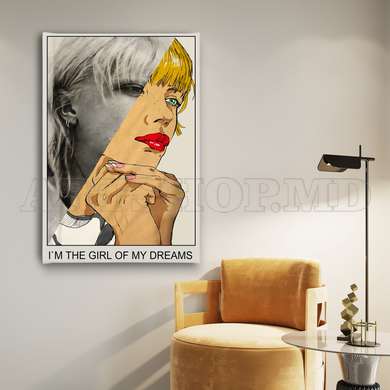 Poster - The girl of my dreams, 60 x 90 см, Framed poster on glass, Famous People