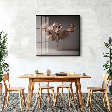 Poster - Ballet, 100 x 100 см, Framed poster on glass