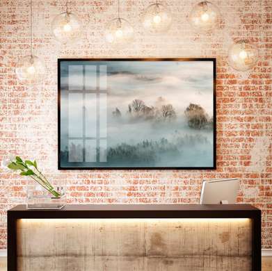 Poster - Foggy landscape, 45 x 30 см, Canvas on frame