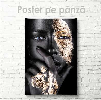 Постер - Пронзительный взгляд, 60 x 90 см, Постер на Стекле в раме, Гламур