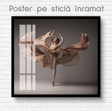 Poster - Balet, 100 x 100 см, Poster inramat pe sticla