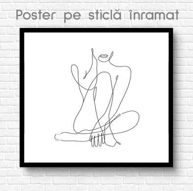 Постер - Силуэт девушки, 40 x 40 см, Холст на подрамнике