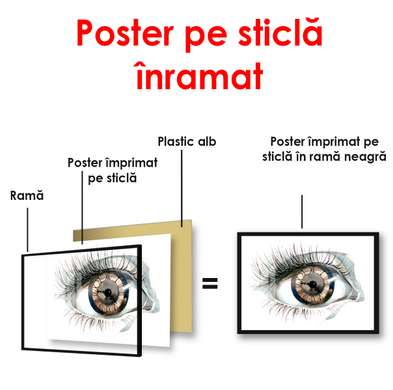 Poster - Ceas în formă de ochi, 90 x 60 см, Poster înrămat