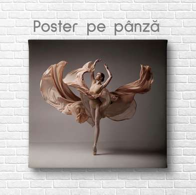 Poster - Ballet, 100 x 100 см, Framed poster on glass