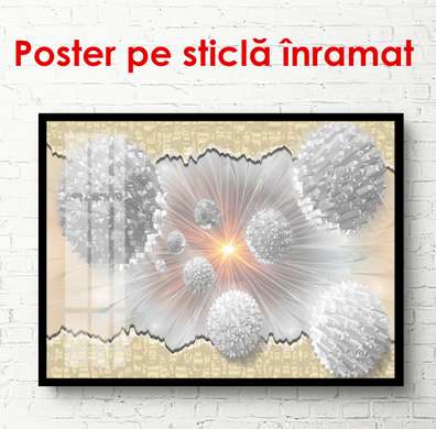 Постер - Летающие камни, 90 x 45 см, Постер на Стекле в раме, 3Д Постеры
