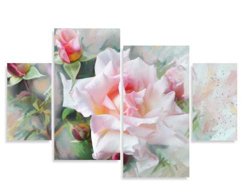 Модульная картина, Нежные цветы, 180 x 108