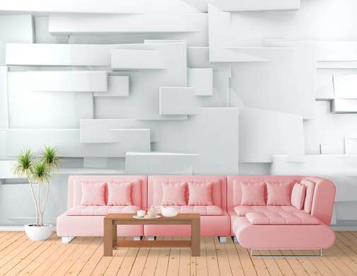 3D Wallpaper - White geometry