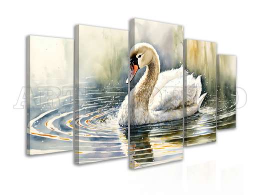 Modular picture, Swan, 108 х 60