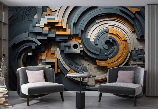 Wall mural - Geometry with 3D effect