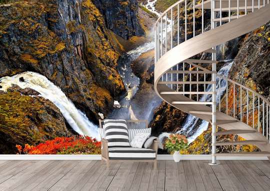 Wall Mural - Charming cascade in the mountains