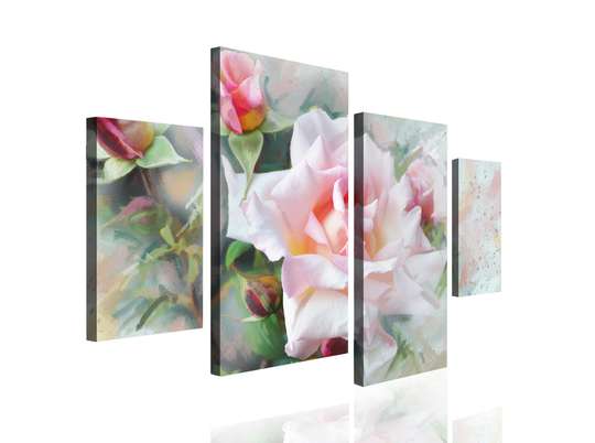 Tablou Pe Panza Multicanvas, Flori delicate, 180 x 108