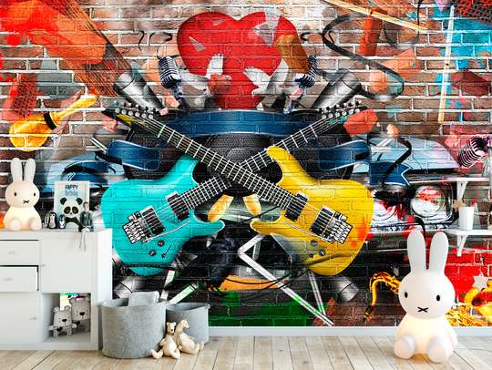 Wall mural for the nursery - For lovers of guitars