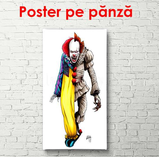 Постер - Клоун, 30 x 60 см, Холст на подрамнике