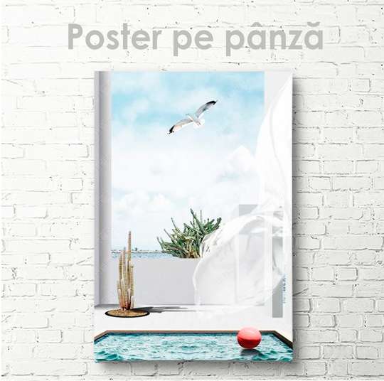 Poster - Pescăruş, 30 x 45 см, Panza pe cadru