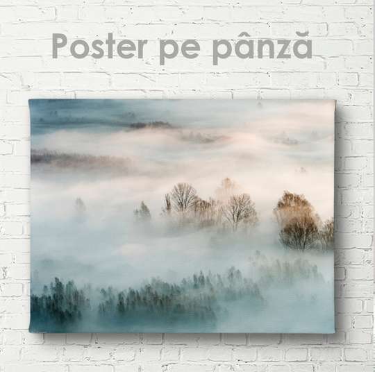 Постер - Туманный пейзаж, 45 x 30 см, Холст на подрамнике