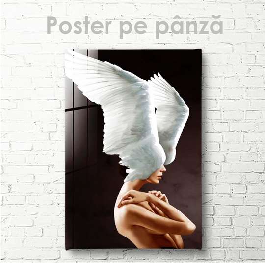 Poster - Fata - Lebădă, 30 x 45 см, Panza pe cadru