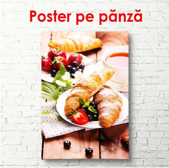 Постер - Настоящий французский завтрак, 60 x 90 см, 30 x 60 см, Холст на подрамнике