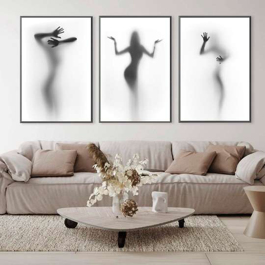 Poster - Silhouettes, 60 x 90 см, Framed poster on glass, Sets